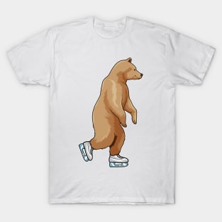 Bear at Ice skating with Ice skates T-Shirt